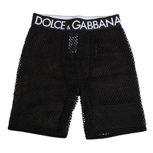 Dolce & Gabbana Black Cotton Logo Shorts Midi Trouser Underwear