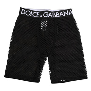 Dolce & Gabbana Black Cotton Logo Shorts Midi Trouser Underwear