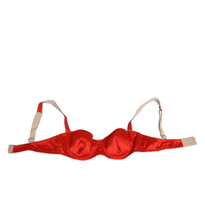 Dolce & Gabbana Red Silk Satin Underwire Bra Semi-Pad Underwear