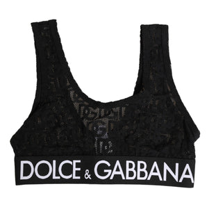 Dolce & Gabbana Black DG Mania Stretch Lace Brassiere Underwear