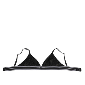 Dolce & Gabbana Black Lace Triangle Bralette Wireless Underwear