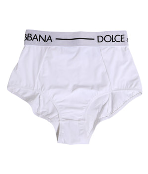 Dolce &amp; Gabbana Underwear White Nylon Logo Waistband Coulotte