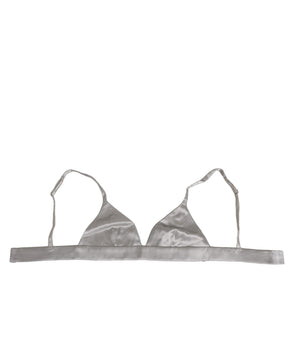 Underwear Dolce &amp; Gabbana Gray Silk Satin Triangle Soft Cup Bra