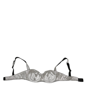Dolce &amp; Gabbana Gray Acetate Stretch Balconcino Bra Underwear
