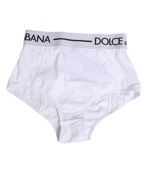 Dolce & Gabbana White Nylon Logo Waistband Panty Underwear