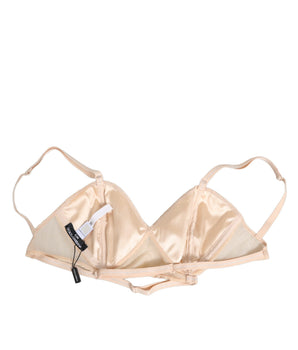 Dolce & Gabbana Beige Nylon Triangle Soft Cup Brassiere Underwear