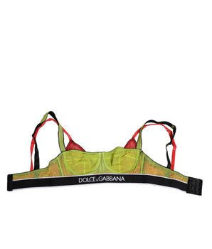 Dolce & Gabbana Green Nylon Soft Cup Balconnet Bra Underwear