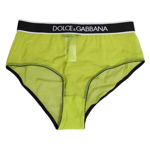 Dolce & Gabbana Green Nylon Logo Waistband Brief Panty Underwear