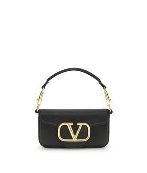Valentino Garavani Black Calf Leather Bos Taurus Shoulder Bag