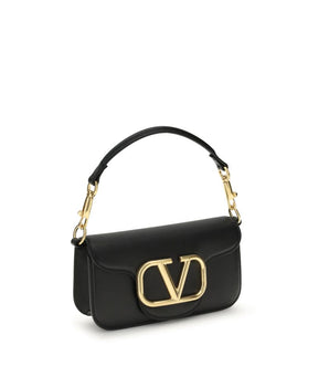 Valentino Garavani Black Calf Leather Bos Taurus Shoulder Bag