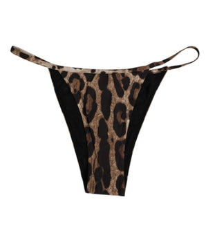 Dolce & Gabbana Brown Leopard Triangle Tanga Panty Underwear