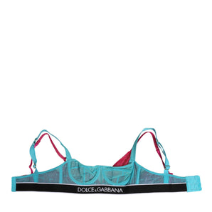 Dolce & Gabbana Blue Nylon Soft Cup Balconnet Bra Underwear