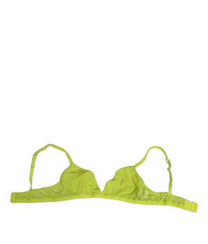 Dolce & Gabbana Yellow Green Nylon Soft Cup Brassiere  Underwear