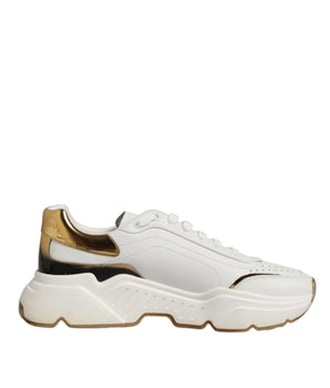 Dolce & Gabbana White Gold Daymaster Low Top Sneakers Shoes