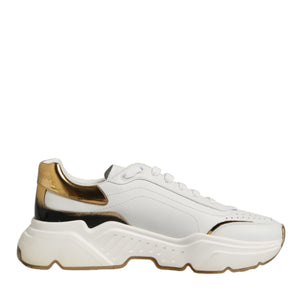 Dolce & Gabbana White Gold Daymaster Low Top Sneakers Shoes