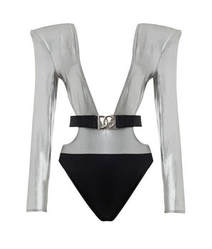 Dolce &amp; Gabbana Gray Viscose One-Piece Swimsuit