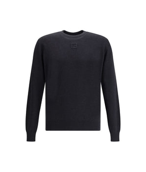 Fendi Black Fleece Wool Sweatshirt