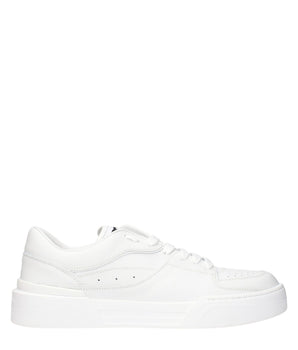 Dolce & Gabbana White Leather Low Top Sneakers