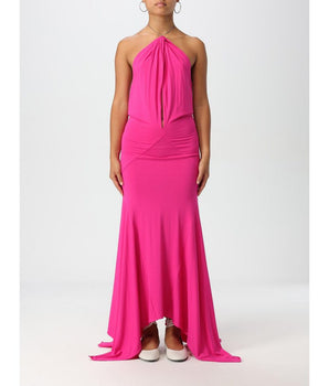 The Attico Fuchsia Jersey Cocktail Dress
