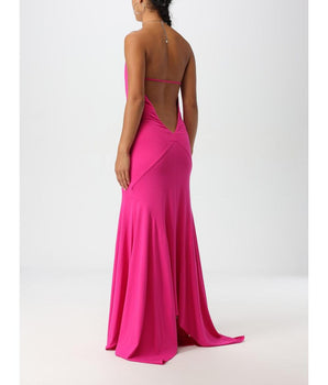 The Attico Fuchsia Jersey Cocktail Dress