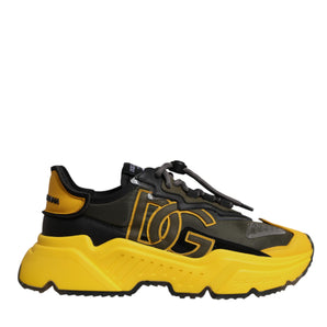 Dolce & Gabbana Black Yellow Daymaster Low Top Sneakers  Shoes