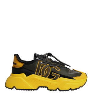 Dolce & Gabbana Black Yellow Daymaster Low Top Sneakers  Shoes