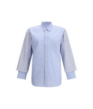 Comme Des Garçons Light Blue Cotton Pattern Shirt