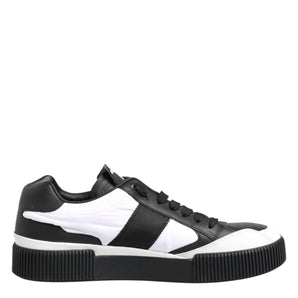 Dolce & Gabbana Black White Leather MIAMI Low Top Sneakers Shoes
