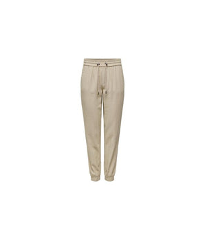 Only Beige Viscose Casual Pants