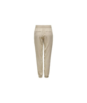 Only Beige Viscose Casual Pants