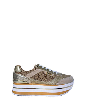 Guess Beige Polyester Platform Sneakers
