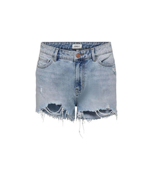 Only Light Blue Cotton Shorts