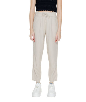 Only Beige Linen Casual Pants