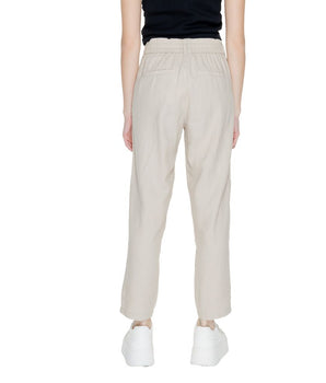 Only Beige Linen Casual Pants