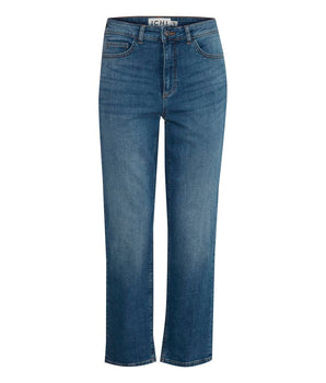 ICHI Blue Cotton Mom Jeans