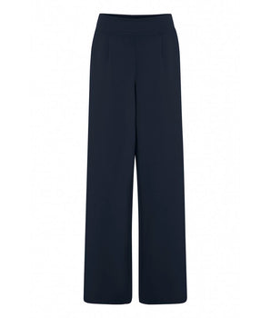 ICHI Blue Recycled Polyurethane Casual Pants