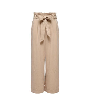 Only Beige Viscose Casual Pants