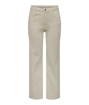 Only Beige Cotton Relaxed Fit Jeans