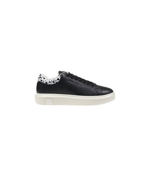 Armani Exchange Black And White Leather Low Top Sneakers