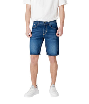 Antony Morato Blue Cotton Bermuda Shorts