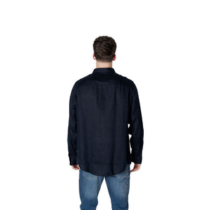 Armani Exchange Blue Linen Shirt