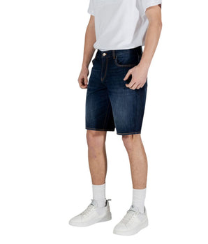 Armani Exchange Blue Cotton Bermuda Shorts