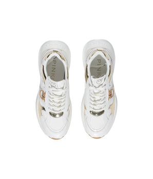 PINKO White Leather Chunky Sneakers
