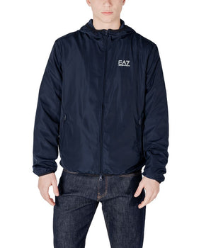 EA7 Emporio Armani Blue Polyester Shell Jacket