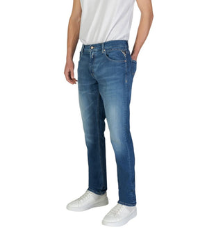 Replay Blue Cotton Slim Fit Jeans
