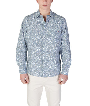 Replay Light Blue Cotton Pattern Shirt