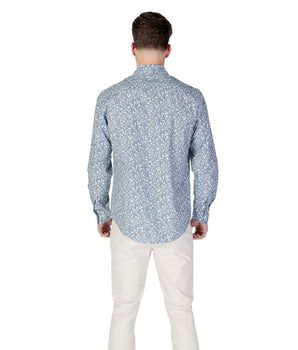 Replay Light Blue Cotton Pattern Shirt