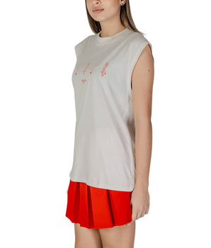 Replay Cream Cotton Tank Tops