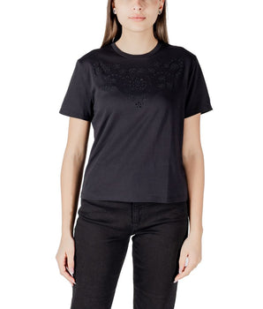 Jacqueline De Yong Black Cotton T-Shirt
