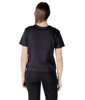 Jacqueline De Yong Black Cotton T-Shirt